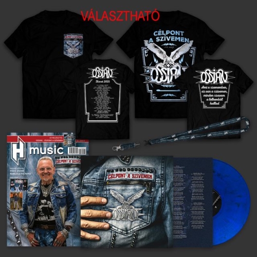 Ossian: Célpont a Szívemen KÉK / FEKETE MARBLED LP + Póló Csomag